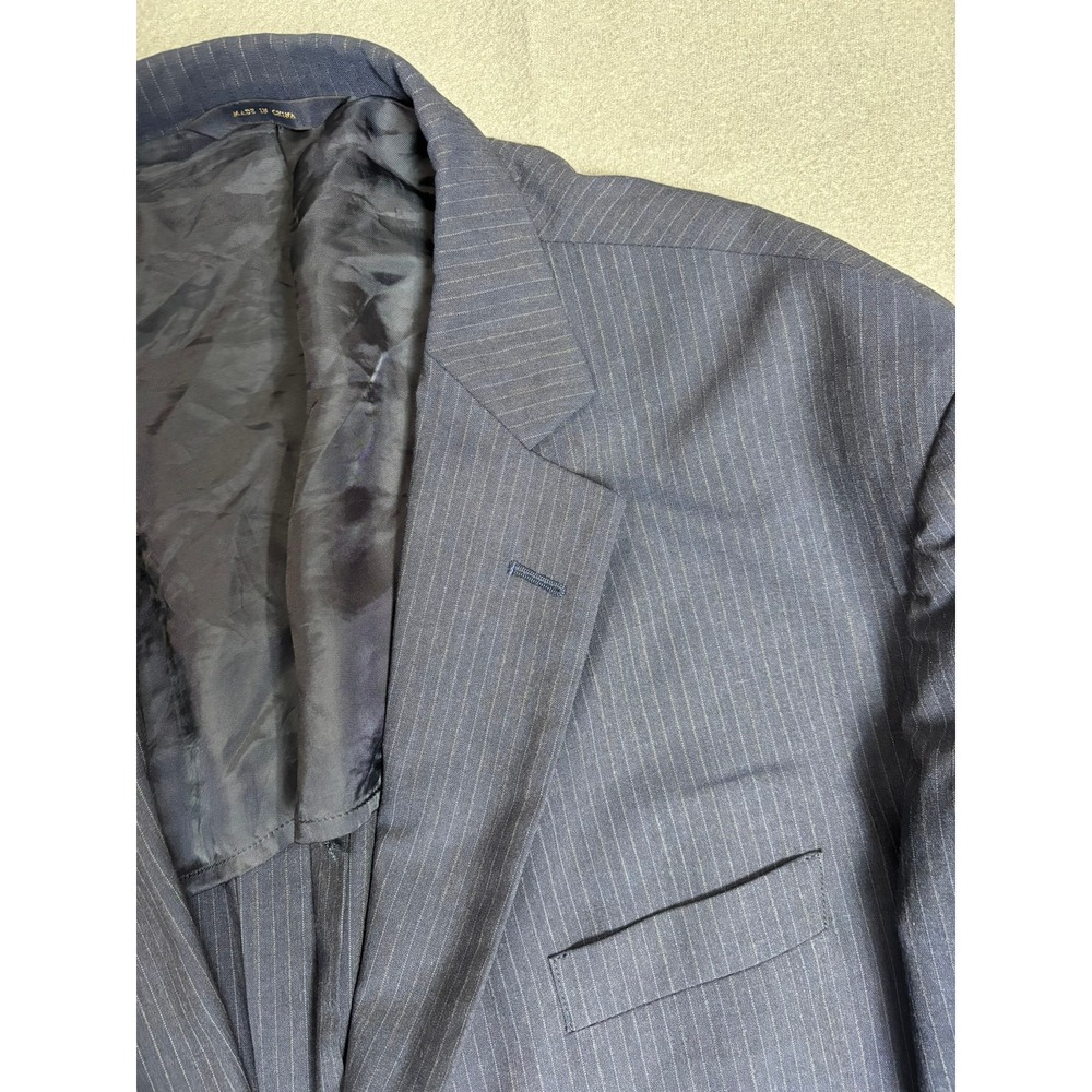 Brooks Brothers Blazer Mens 50R Navy Pinstripe Fitzgerald Wool Sport Coat
